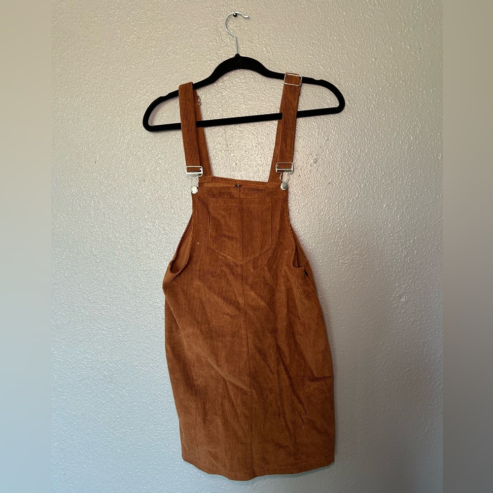 Brown overalls skirt